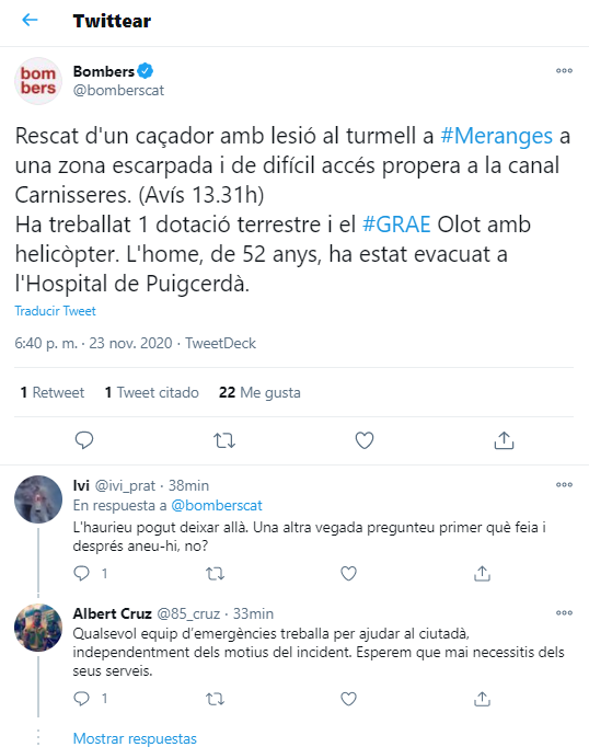 Rescat caçador Meranges