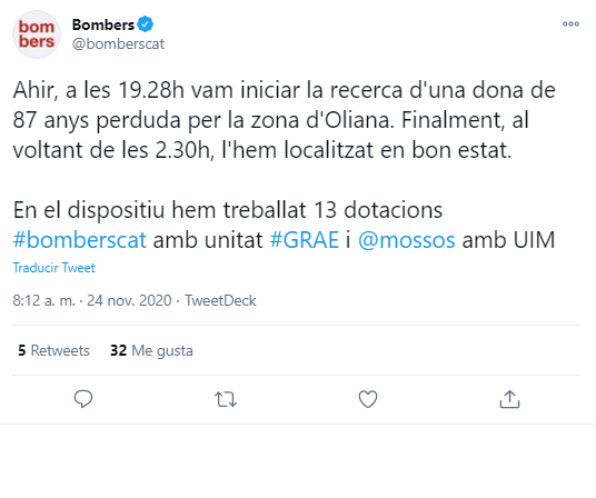 Bombers dona perduda Oliana