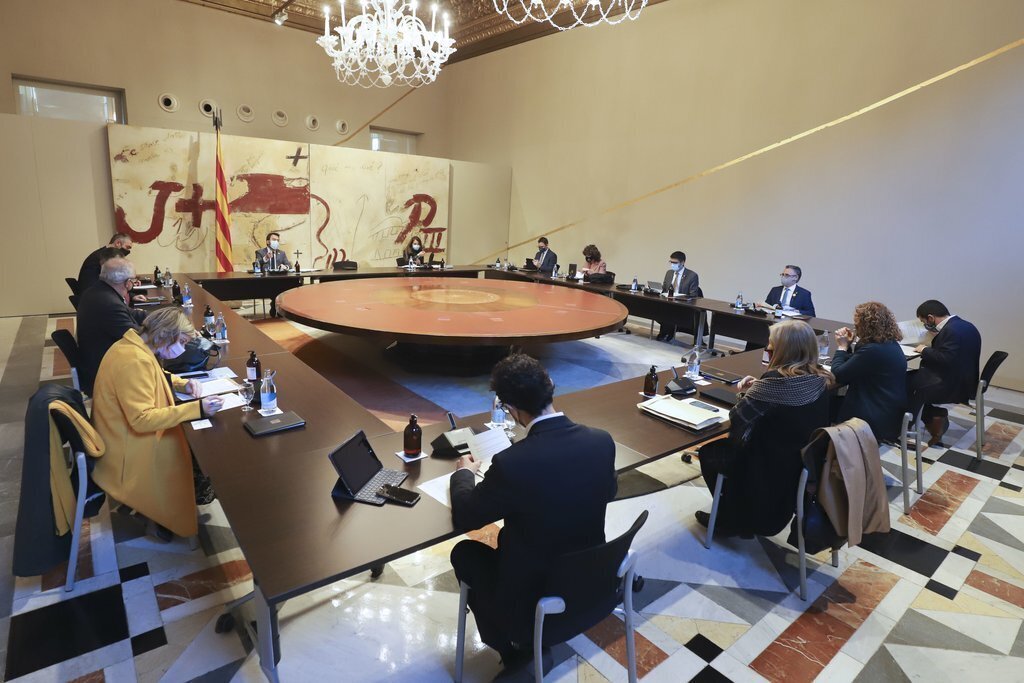 Pla general de la reunió del Consell Executiu del Govern en funcions a Palau, el 12 de gener de 2021 (Horitzontal)