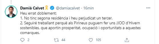 Damià Calvet tuit
