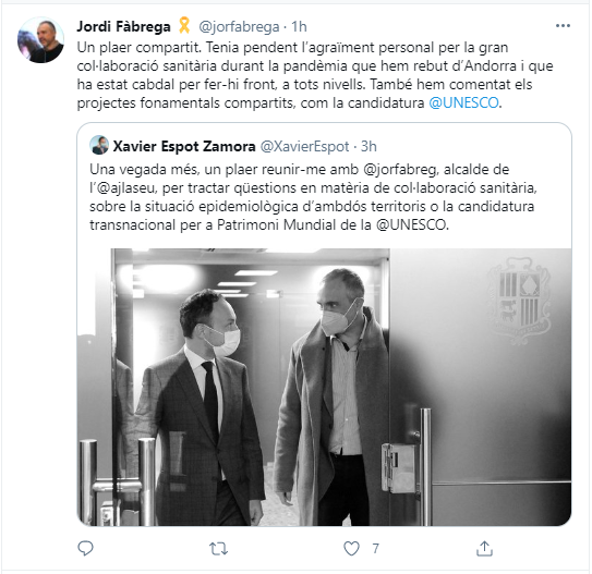 Espot i Fàbrega reunió Andorra twitter 1