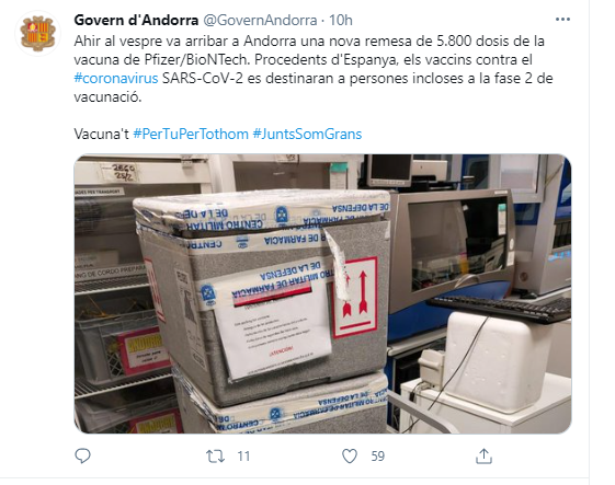 Vacunes Pfizer Andorra