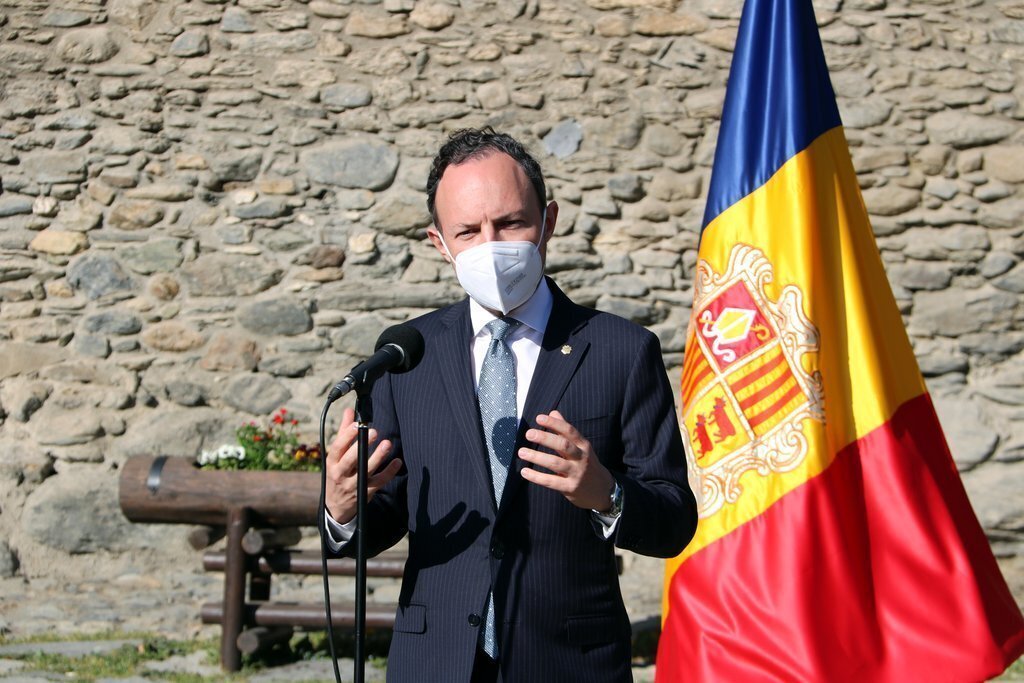 Pla mig del cap de govern d'Andorra, Xavier Espot, el 26 de març del 2021. (horitzontal)