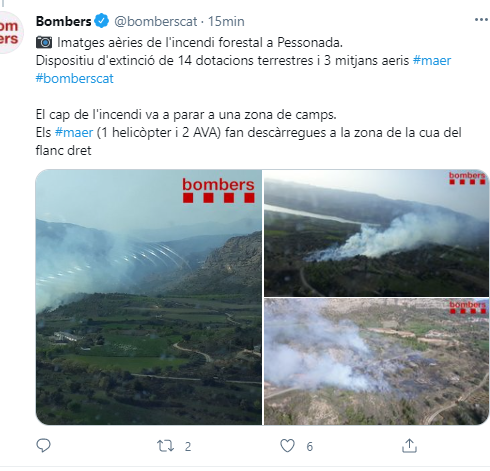 Incendi vegetació Pessonada