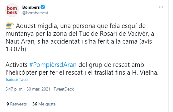 Bombers rescat Naut Aran