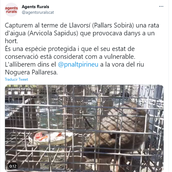 Rata d'aigua Llavorsí Agents Rurals