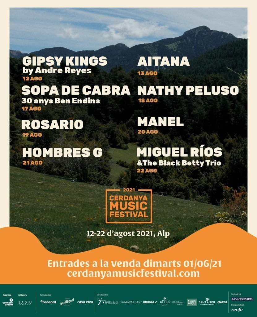 Cartell de la primera edició del Cerdanya Music Festival 2021. (Vertical)