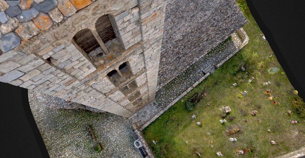 Imatge digitalitzada de l'església romànica d'Erill la Vall. (Horitzontal)