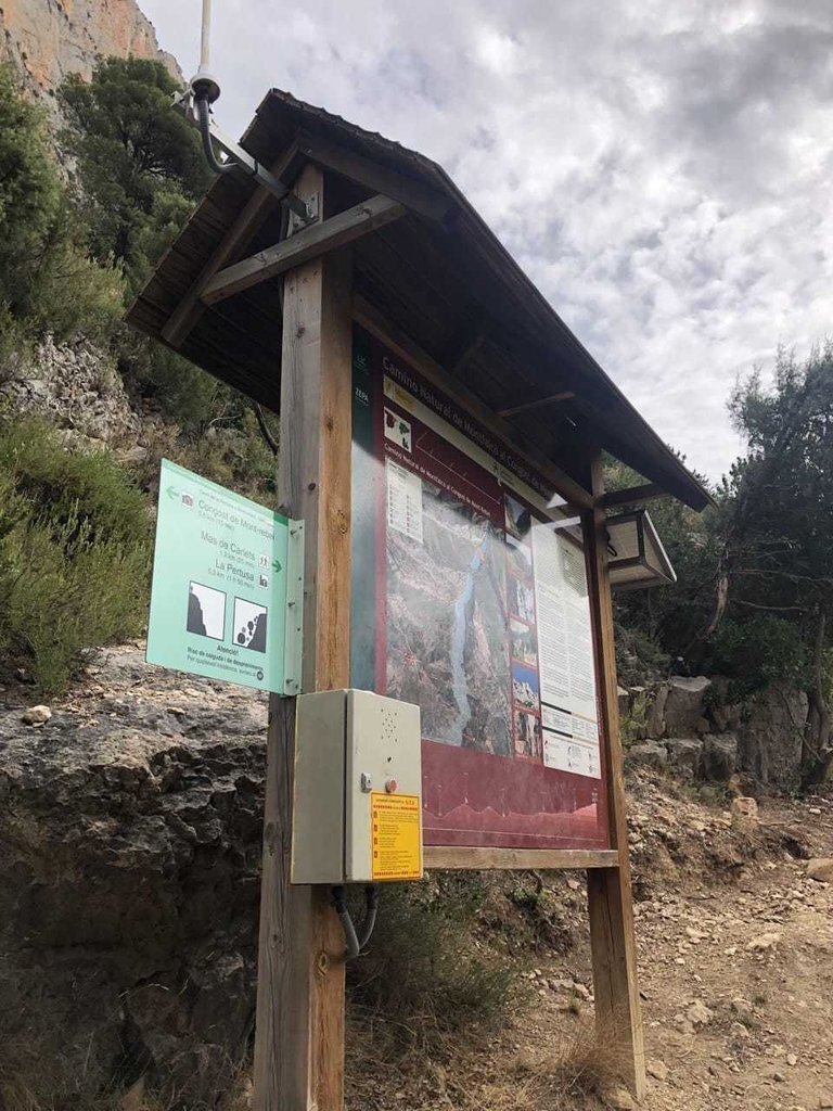 L'avisador per emergències que s'ha instal·lat al Congost de Mont-rebei