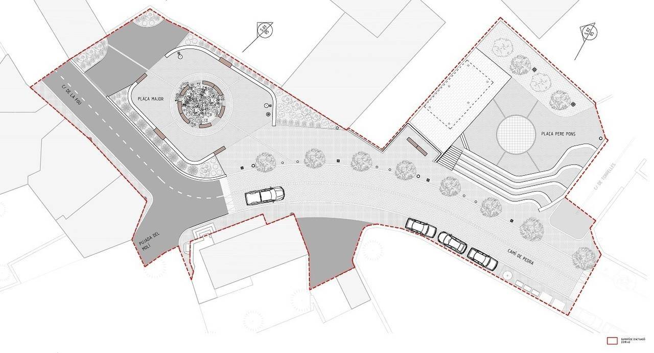 Plànol plaça Major de Bor i plaça Pere Pons w