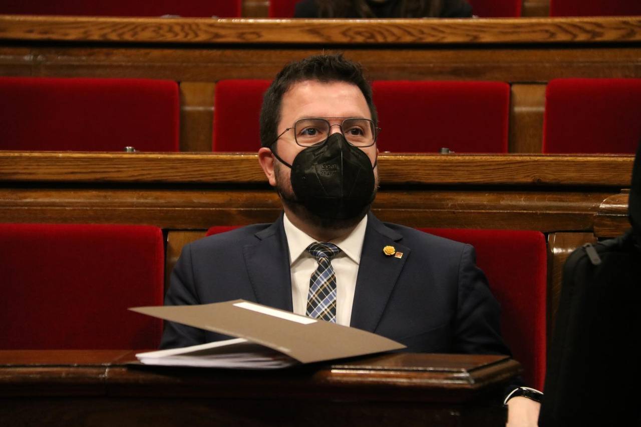 Pere Aragonès al Ple del Parlament Roger Villaró