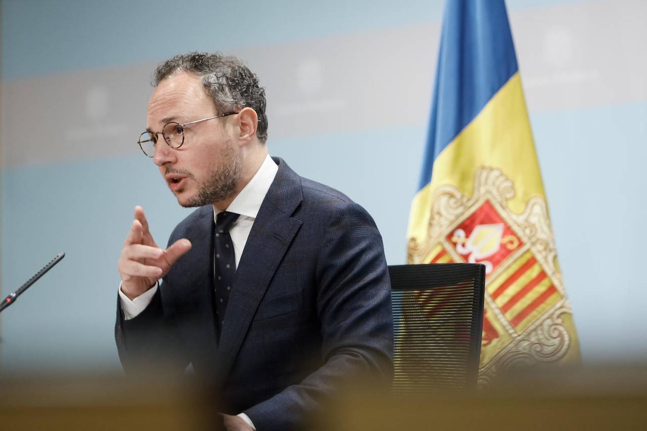 Compareixença del cap de Govern, 
Xavier Espot per anunciar al dissolució del Consell General i la convocatòria d'eleccions generals el 2 d'abril.Foto:SFGA/CEsteve