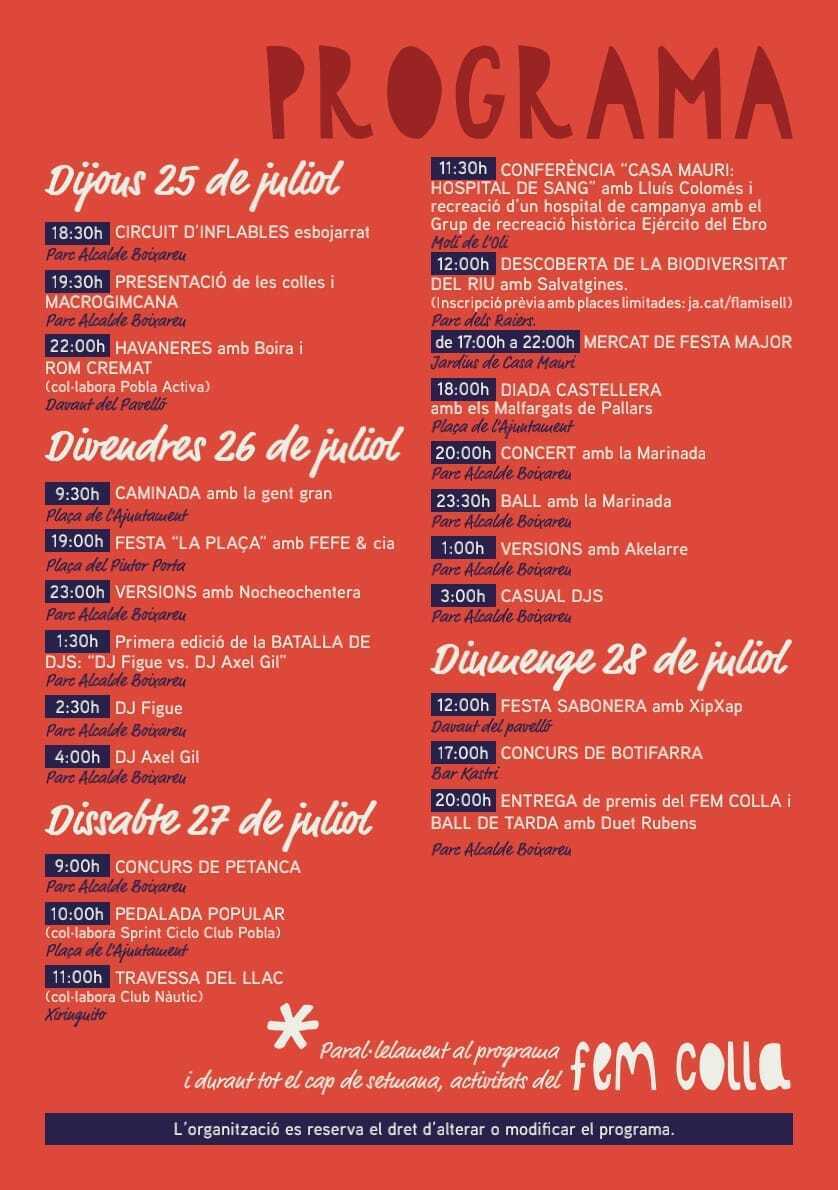 Festa Major la Pobla 2024 programa