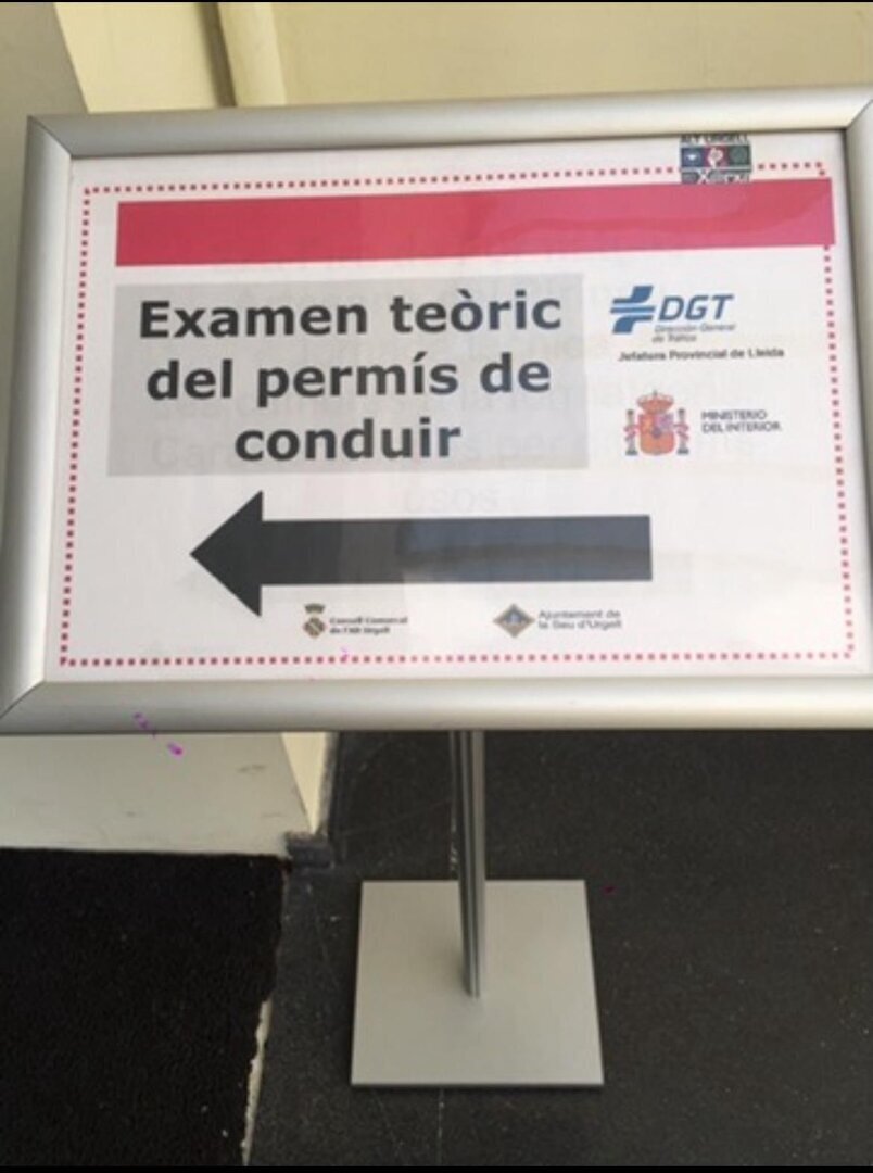 Senyalització examens de conduir