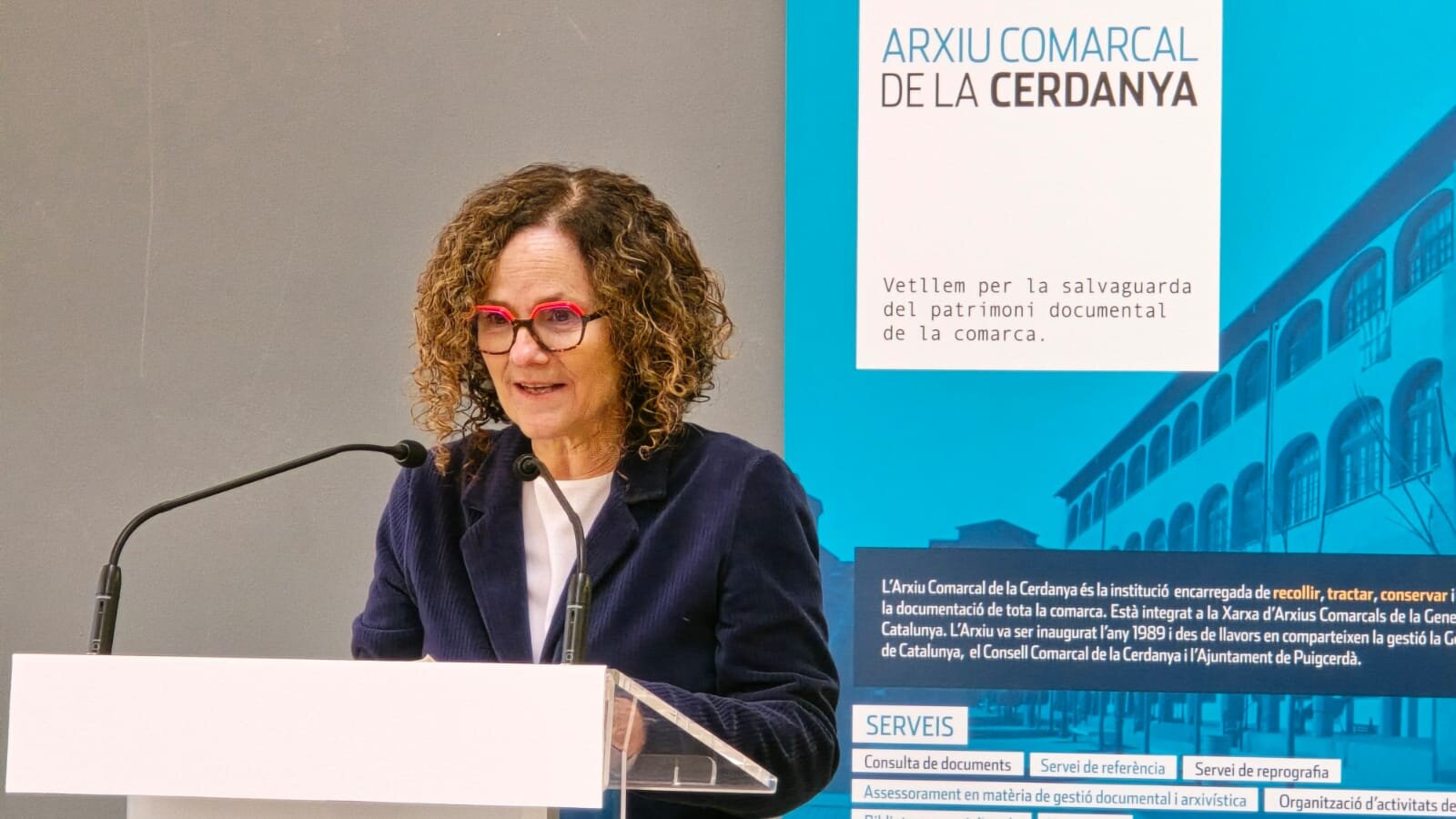 La consellera de Cultura, Sònia Hernández, durant la presentació del projecte. Foto: Jordi Pardinillla