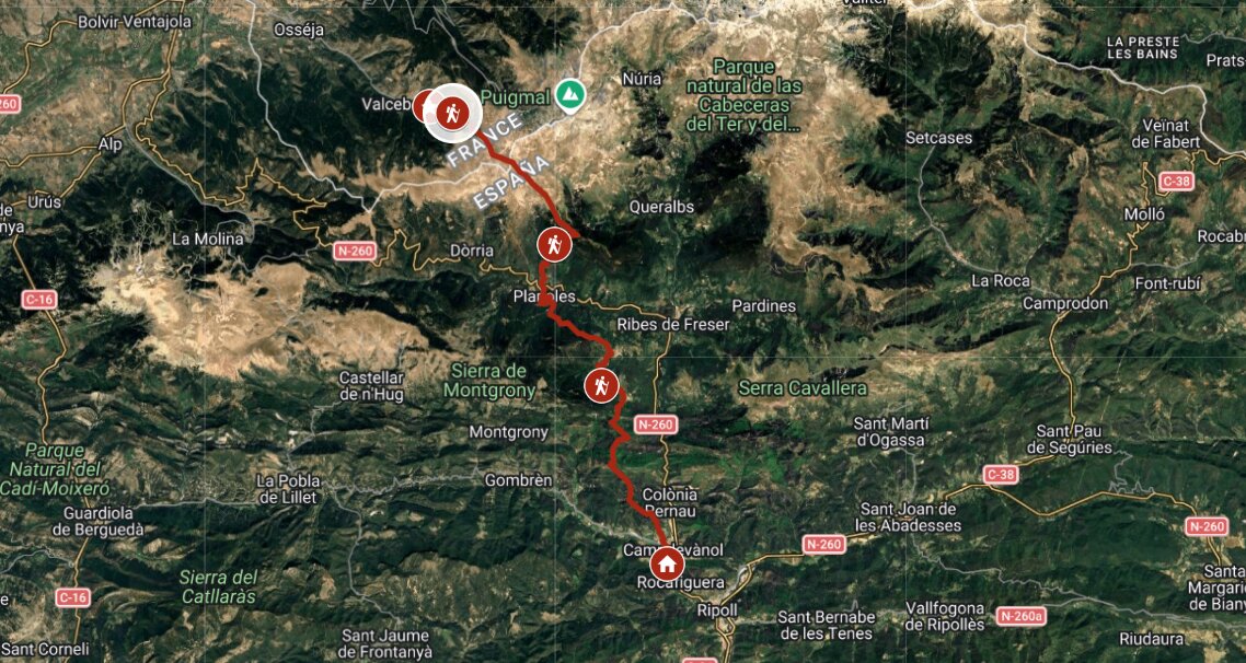 Captura de pantalla de la ruta del tinent coronel dels maquis Mas i Tió. Foto: web maquis.cat