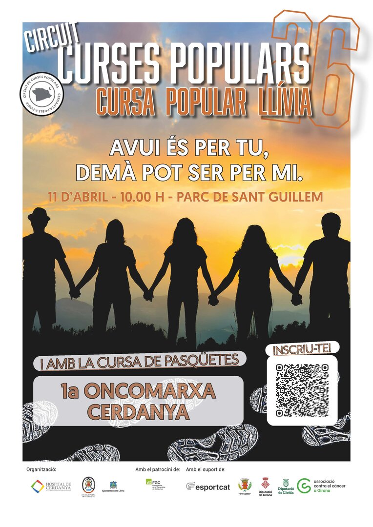 Imatge del cartell de la proposta de caminada popular que es durà a terme l'11 d'abril, a Llívia, sota el lema: "Avui és per tu, demà pot ser per mi".