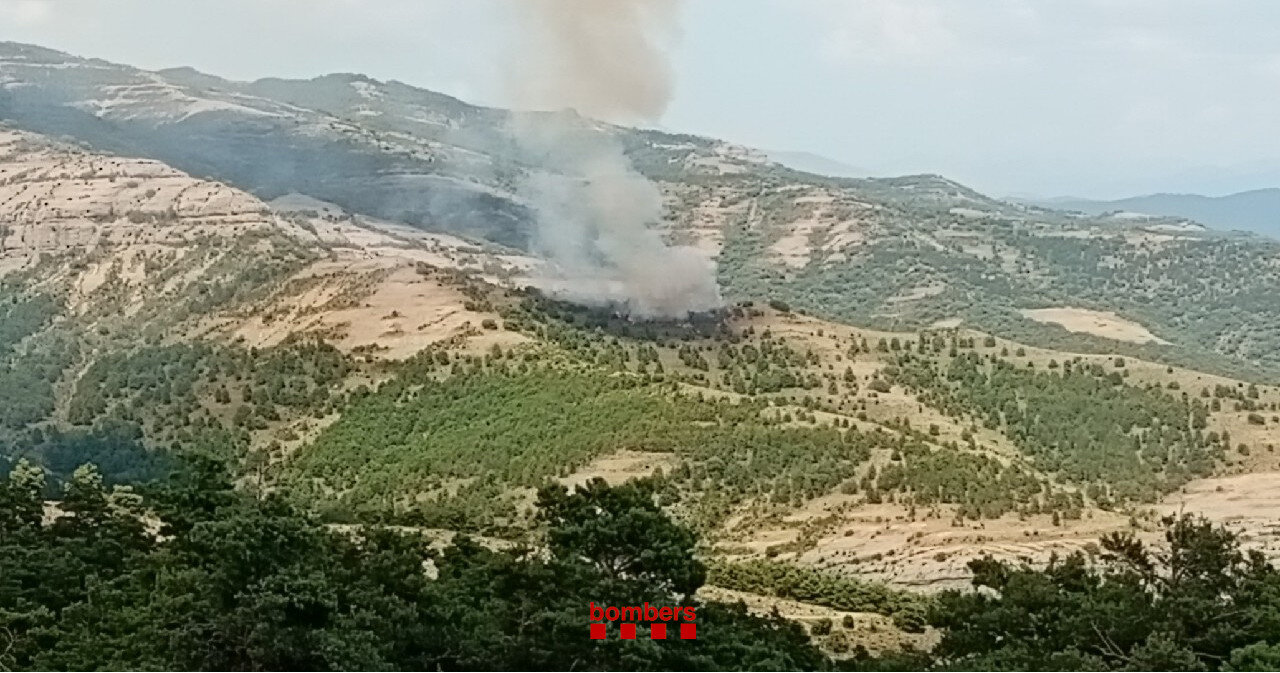 incendi de vegetació de la zona del Forat del Graller, a la serra de Gurp