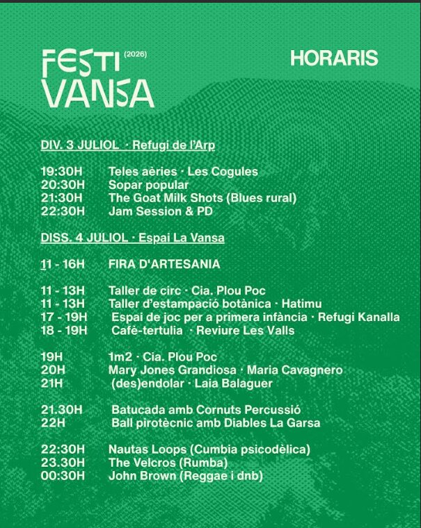 Festivansa horaris
