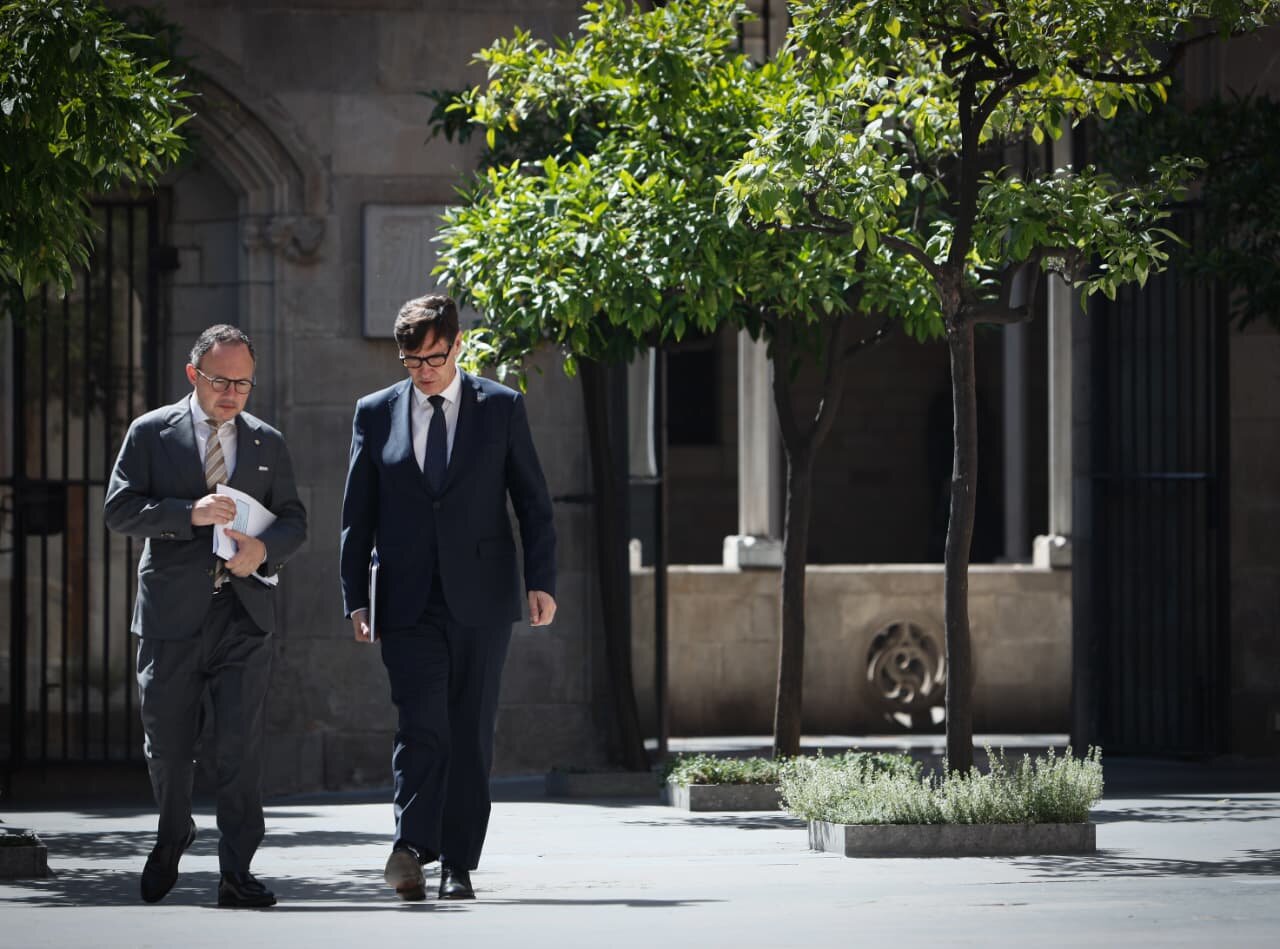 Trobada Xavier Espot i Salvador Illa a Barcelona 